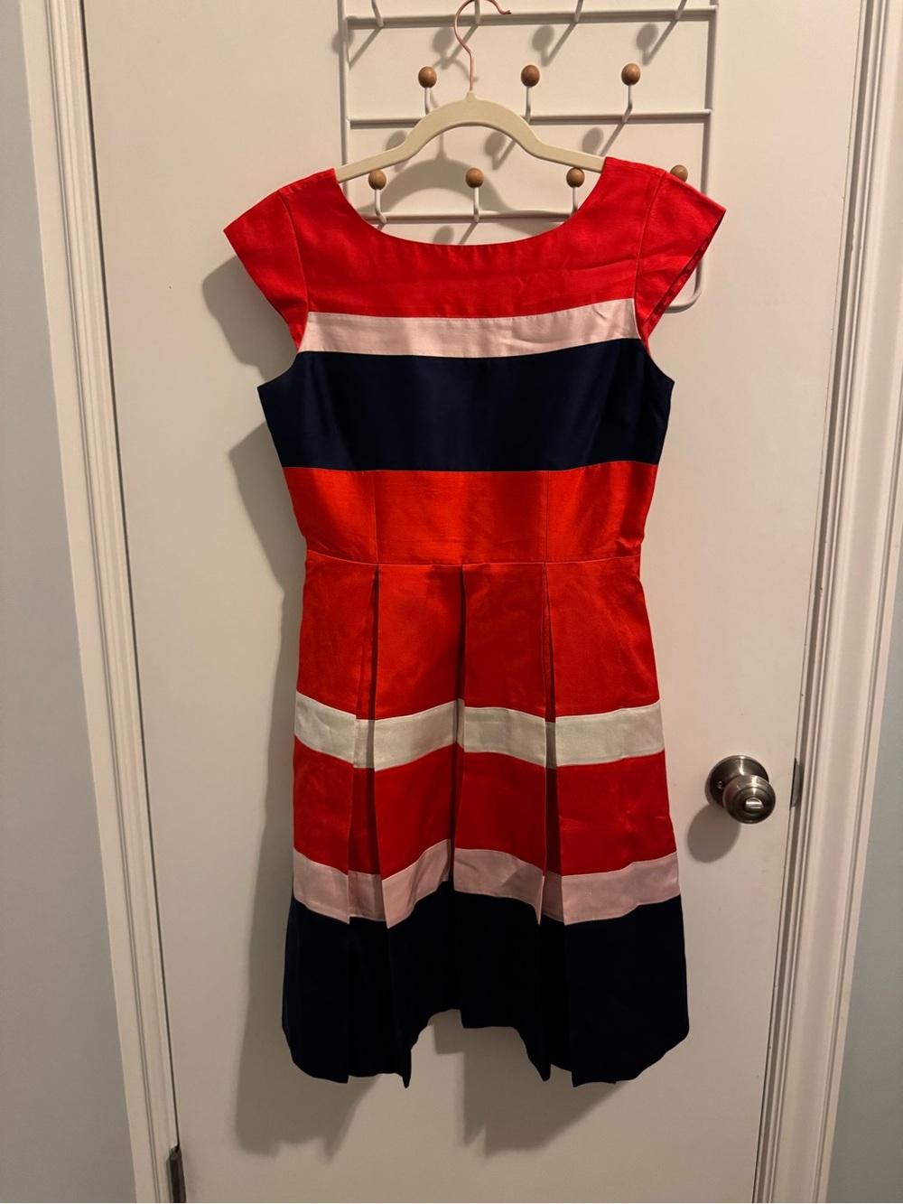 kate spade Red, Navy & White Striped Fit-and-Flare Dress